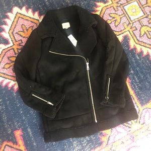 Loft Faux Suede Aviator Coat